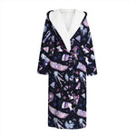 Egyptian Tribal Symbols Print Hooded Bathrobe