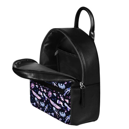 Egyptian Tribal Symbols Print Leather Backpack