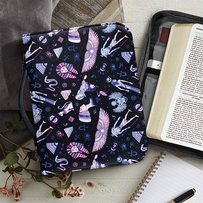 Egyptian Tribal Symbols Print Leather Bible Cover