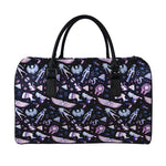 Egyptian Tribal Symbols Print Leather Duffle Bag