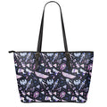 Egyptian Tribal Symbols Print Leather Tote Bag With Zipper