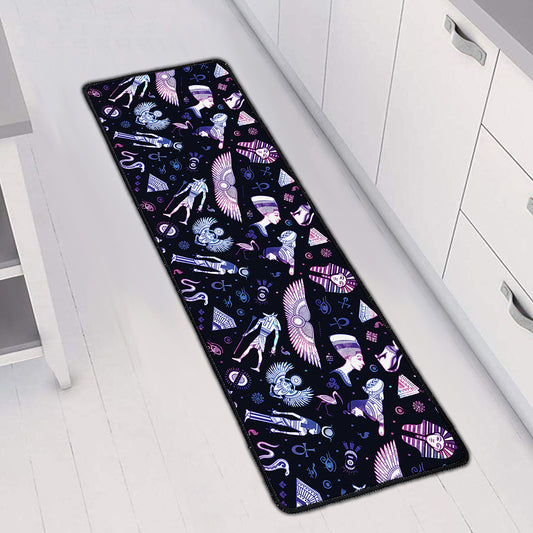 Egyptian Tribal Symbols Print Long Kitchen Mat