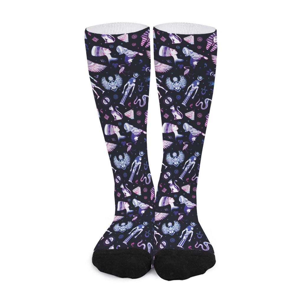 Egyptian Tribal Symbols Print Long Socks