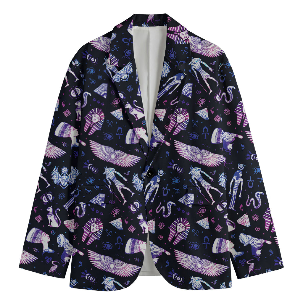 Egyptian Tribal Symbols Print Men's Cotton Blazer