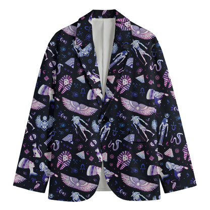 Egyptian Tribal Symbols Print Men's Cotton Blazer