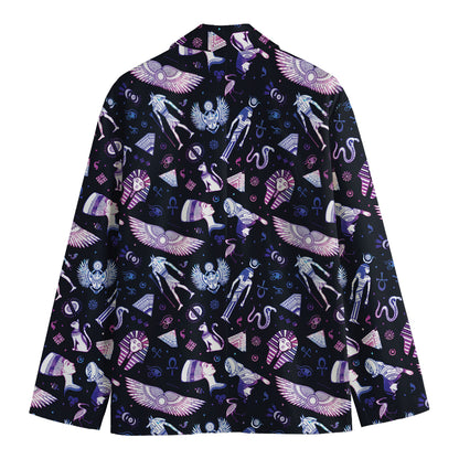Egyptian Tribal Symbols Print Men's Cotton Blazer