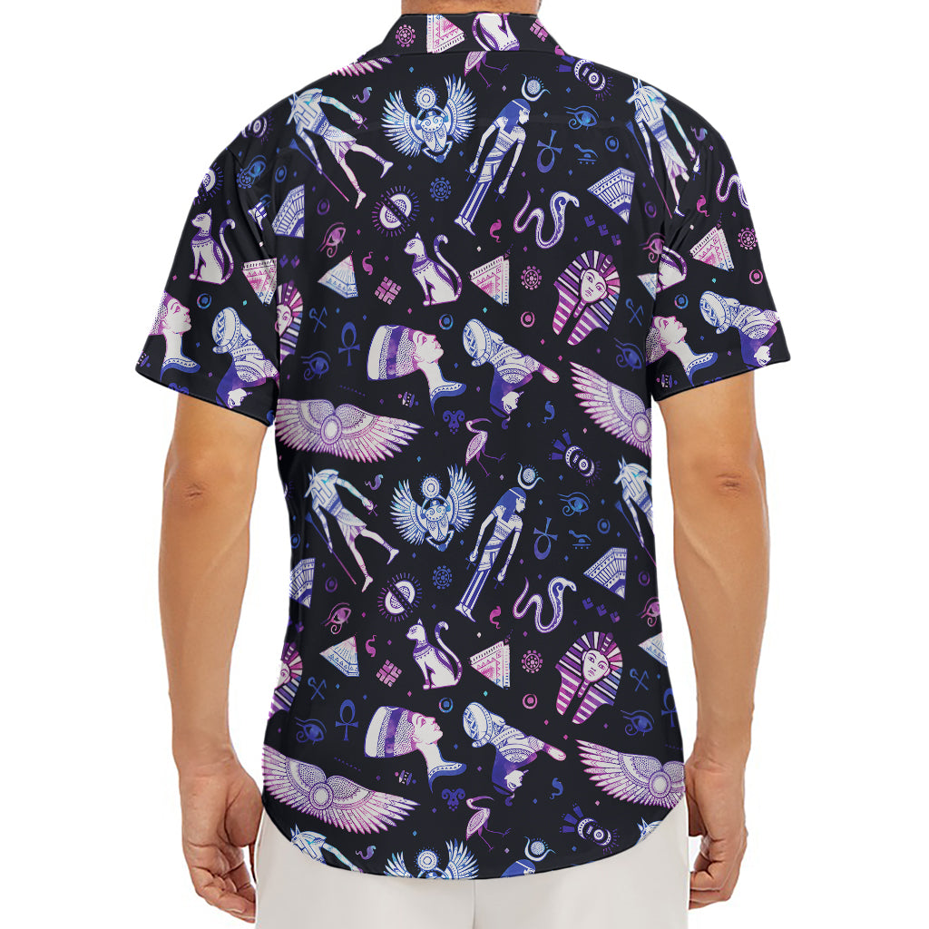 Egyptian Tribal Symbols Print Men's Deep V-Neck Shirt