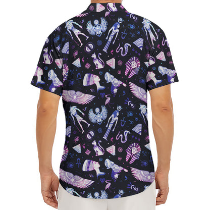 Egyptian Tribal Symbols Print Men's Deep V-Neck Shirt