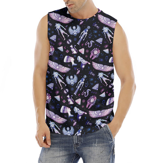 Egyptian Tribal Symbols Print Men's Fitness Tank Top