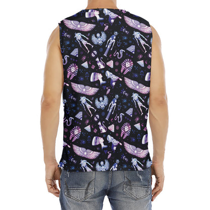 Egyptian Tribal Symbols Print Men's Fitness Tank Top