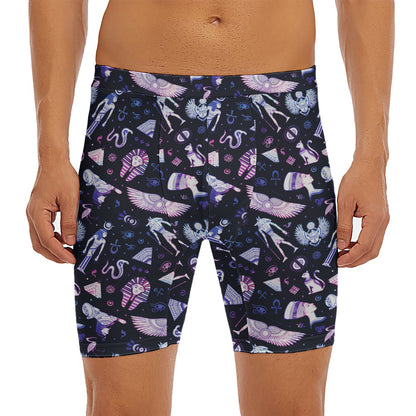 Egyptian Tribal Symbols Print Men's Long Boxer Briefs