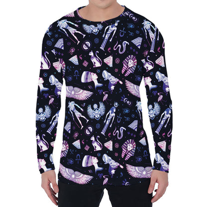 Egyptian Tribal Symbols Print Men's Long Sleeve T-Shirt