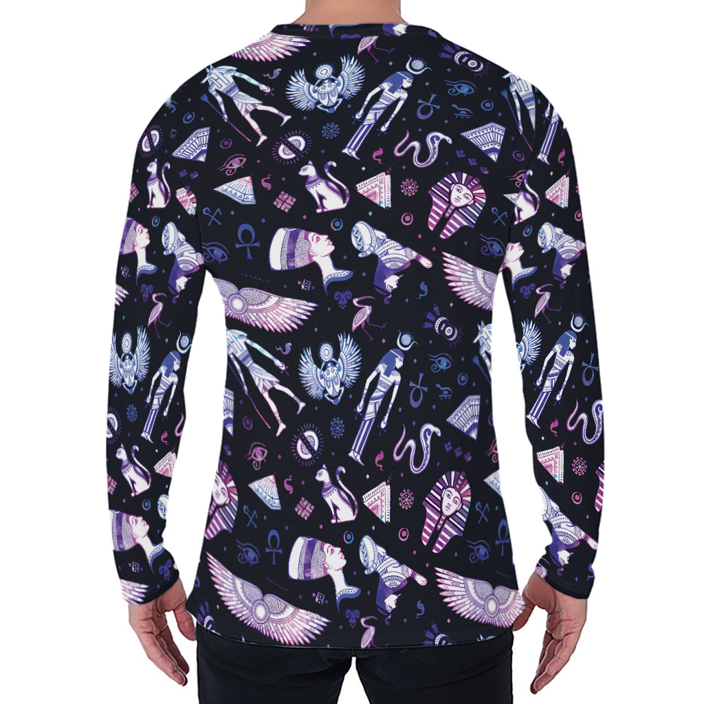 Egyptian Tribal Symbols Print Men's Long Sleeve T-Shirt