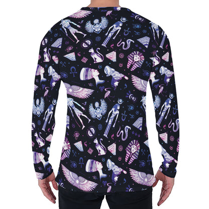Egyptian Tribal Symbols Print Men's Long Sleeve T-Shirt