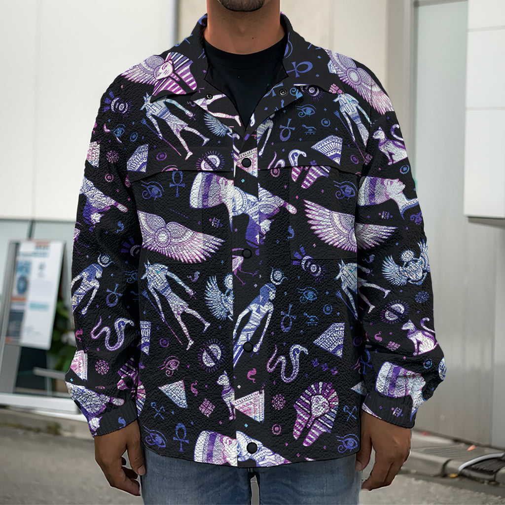 Egyptian Tribal Symbols Print Men's Shirt Jacket