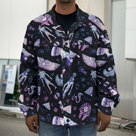Egyptian Tribal Symbols Print Men's Shirt Jacket