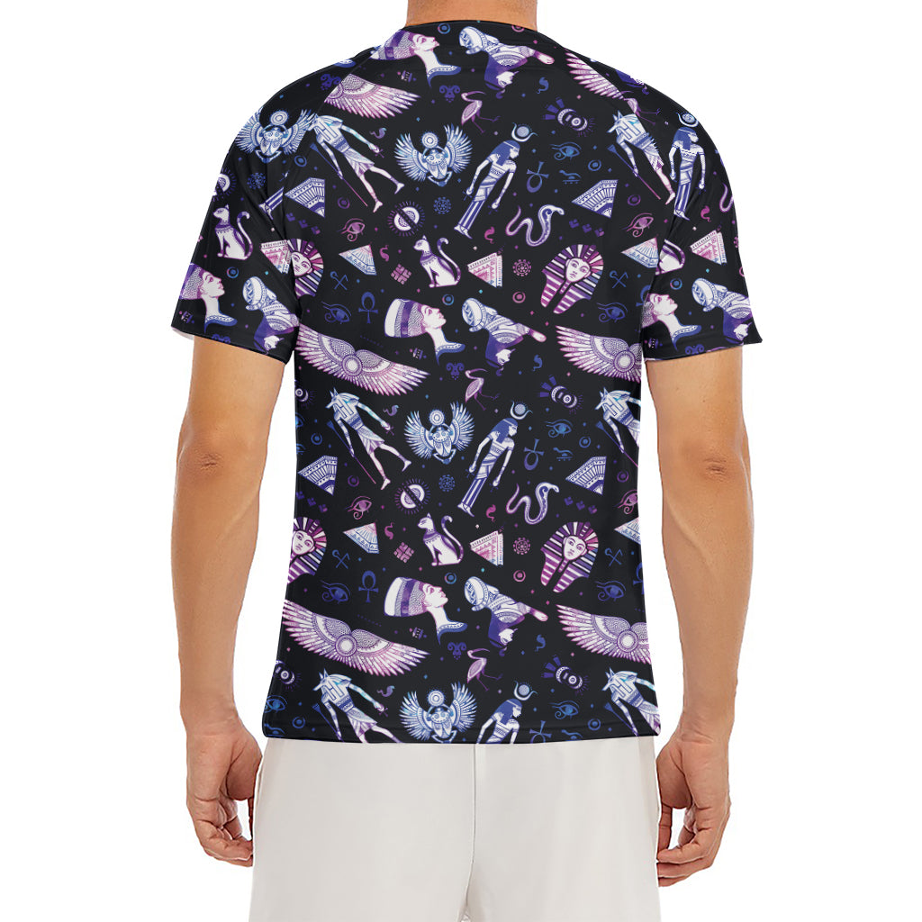 Egyptian Tribal Symbols Print Men's Short Sleeve Rash Guard