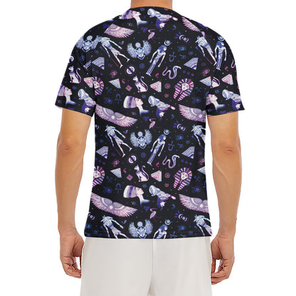 Egyptian Tribal Symbols Print Men's Short Sleeve Rash Guard