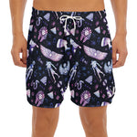 Egyptian Tribal Symbols Print Men's Split Running Shorts