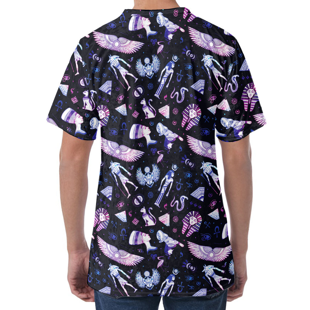 Egyptian Tribal Symbols Print Men's Velvet T-Shirt