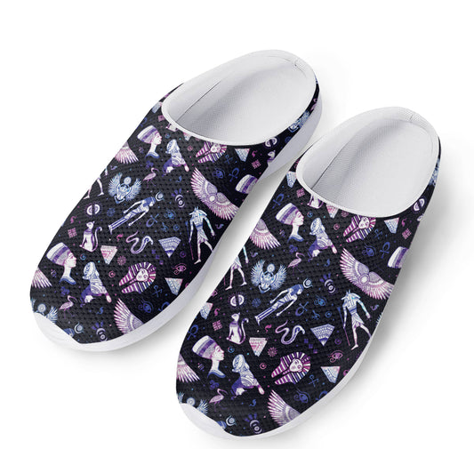 Egyptian Tribal Symbols Print Mesh Casual Shoes
