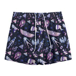 Egyptian Tribal Symbols Print Mesh Shorts