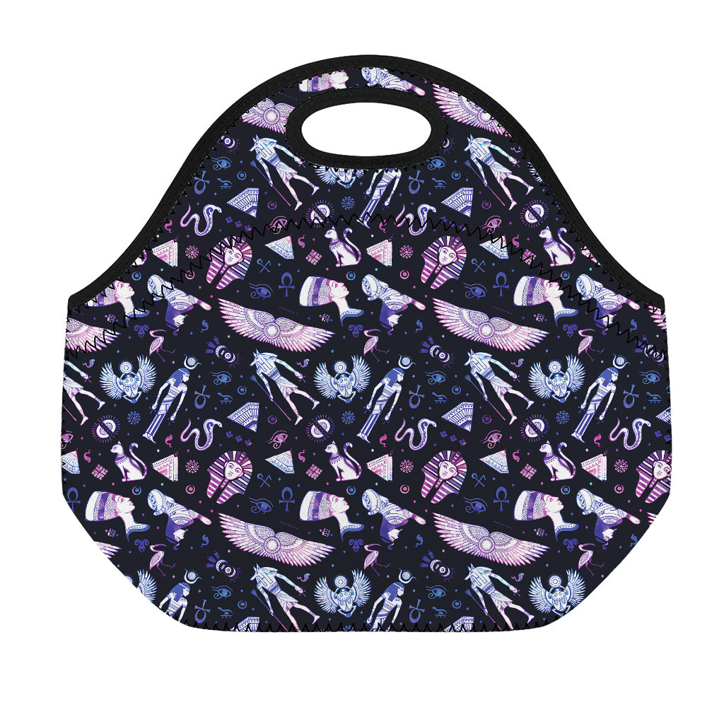 Egyptian Tribal Symbols Print Neoprene Lunch Bag