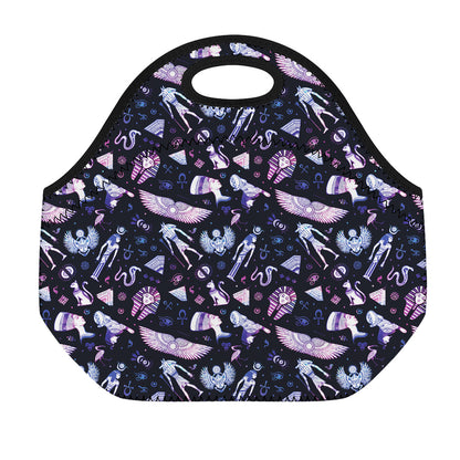 Egyptian Tribal Symbols Print Neoprene Lunch Bag
