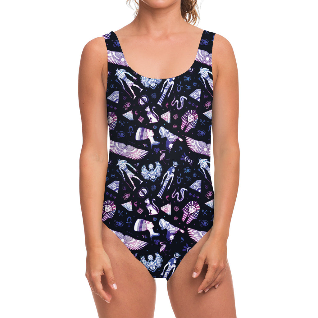 Egyptian Tribal Symbols Print One Piece Swimsuit