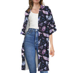 Egyptian Tribal Symbols Print Open Front Beach Cover Up