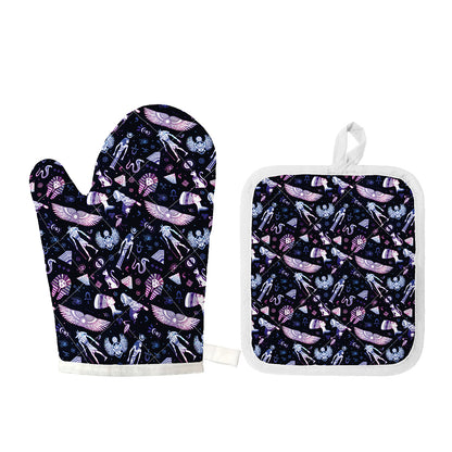 Egyptian Tribal Symbols Print Oven Mitt And Pot Holder Set