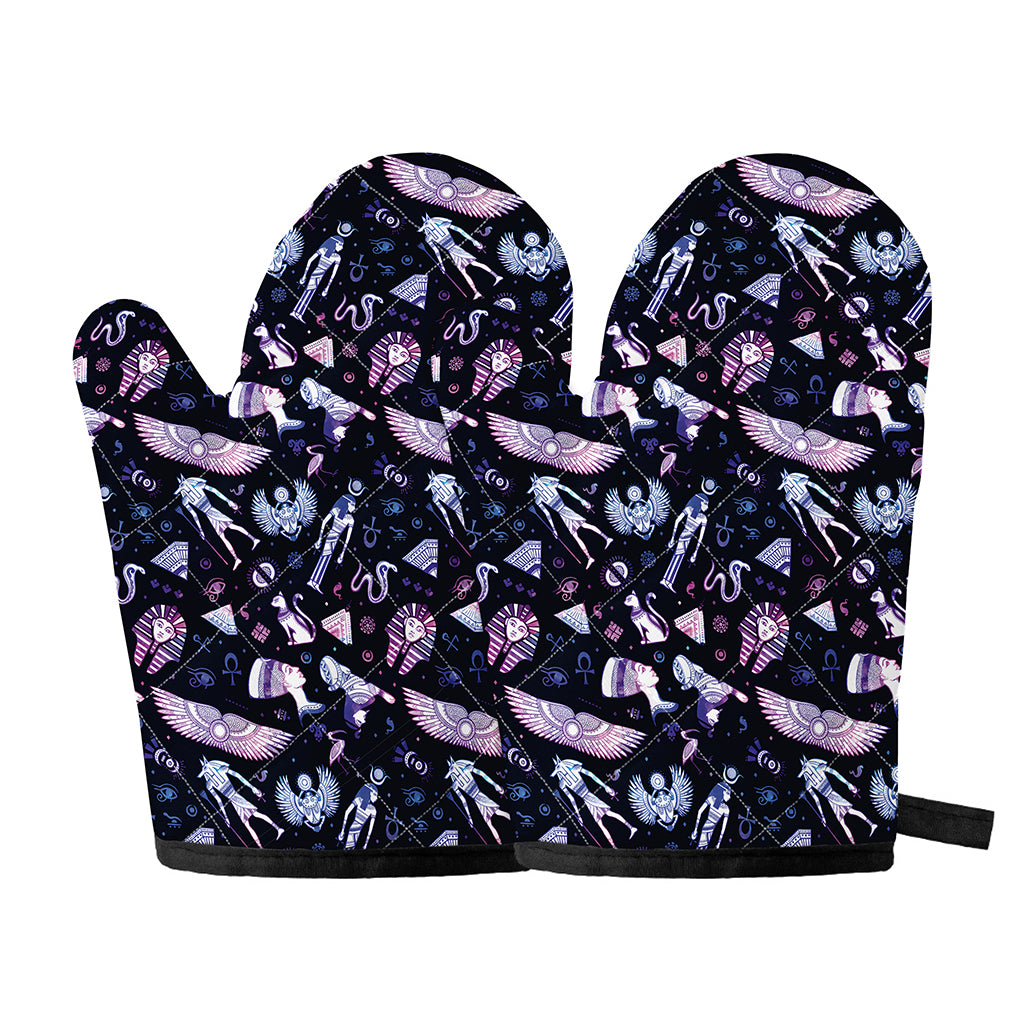 Egyptian Tribal Symbols Print Oven Mitts