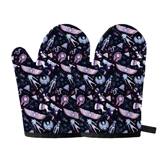 Egyptian Tribal Symbols Print Oven Mitts
