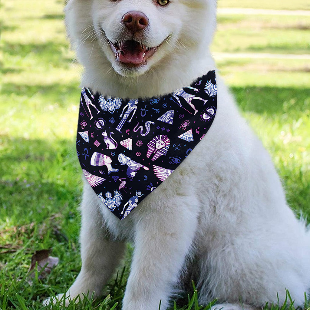 Egyptian Tribal Symbols Print Over The Collar Dog Bandana