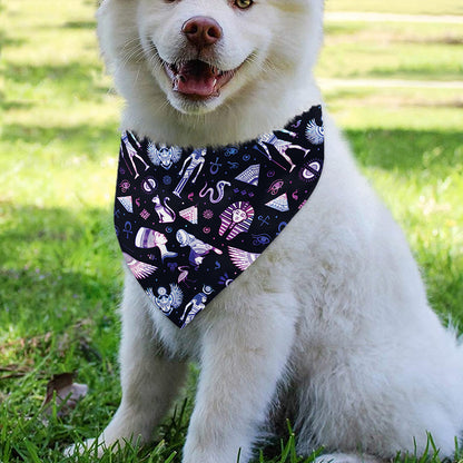 Egyptian Tribal Symbols Print Over The Collar Dog Bandana