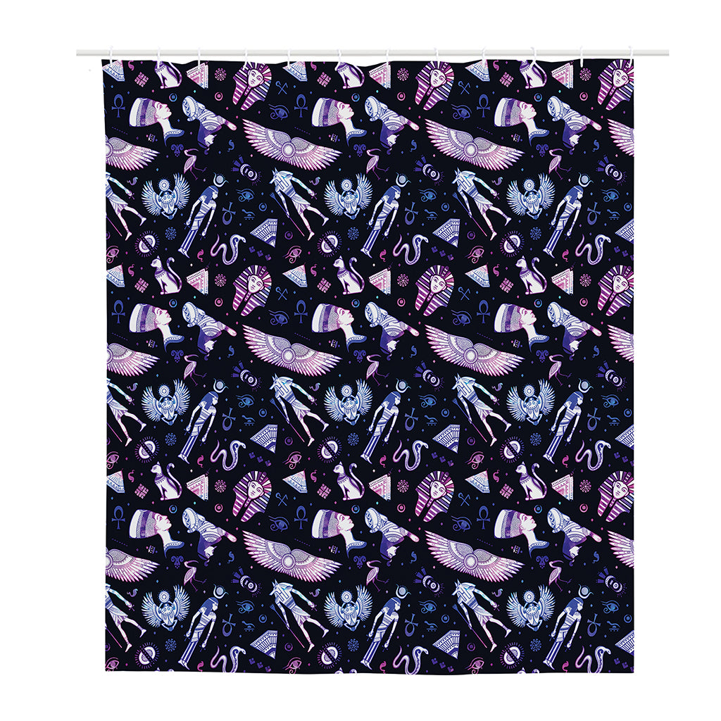 Egyptian Tribal Symbols Print Polyester Shower Curtain