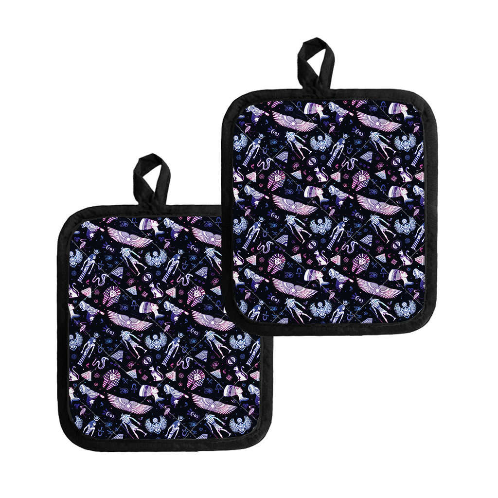 Egyptian Tribal Symbols Print Pot Holders