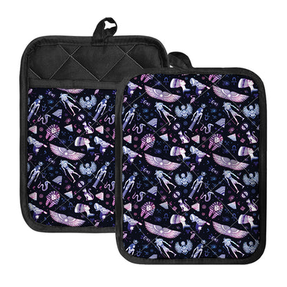 Egyptian Tribal Symbols Print Pot Holders With Pocket
