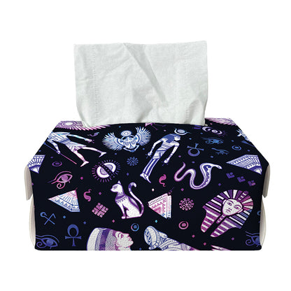 Egyptian Tribal Symbols Print Rectangle Tissue Box Cover