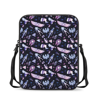 Egyptian Tribal Symbols Print Rectangular Crossbody Bag