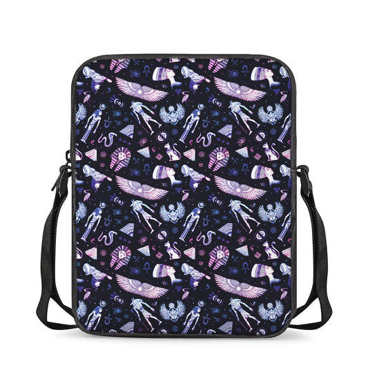 Egyptian Tribal Symbols Print Rectangular Crossbody Bag