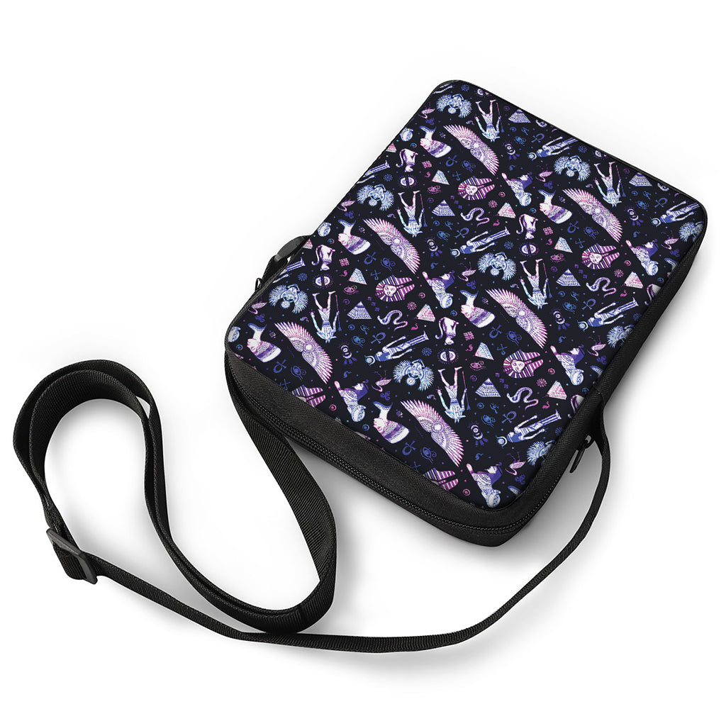 Egyptian Tribal Symbols Print Rectangular Crossbody Bag