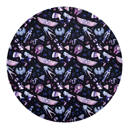 Egyptian Tribal Symbols Print Round Blanket