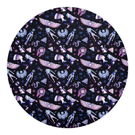 Egyptian Tribal Symbols Print Round Blanket