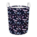 Egyptian Tribal Symbols Print Round Laundry Basket