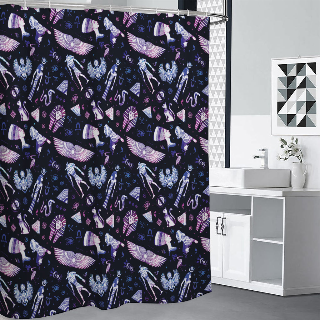 Egyptian Tribal Symbols Print Shower Curtain