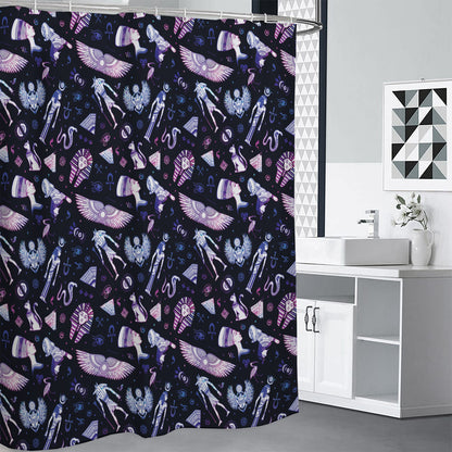 Egyptian Tribal Symbols Print Shower Curtain