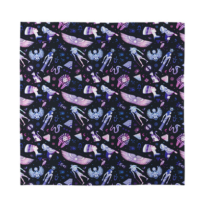 Egyptian Tribal Symbols Print Silk Bandana