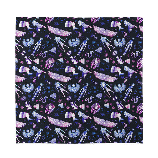 Egyptian Tribal Symbols Print Silk Bandana