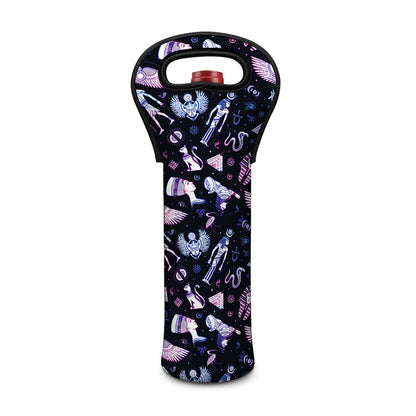 Egyptian Tribal Symbols Print Single Neoprene Wine Tote